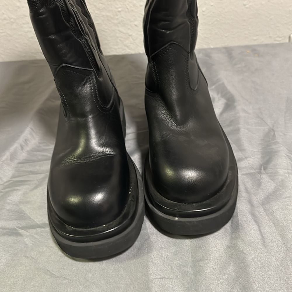 Jeffrey Campbell Black Over-the-Knee Embossed Leather Boots - Picture 4 of 14
